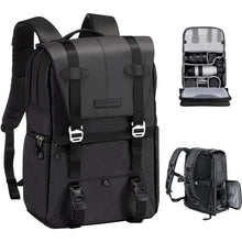 Kamerarucksack 20L mit Laptopfach & Regenschutz – Schwarz/Grau