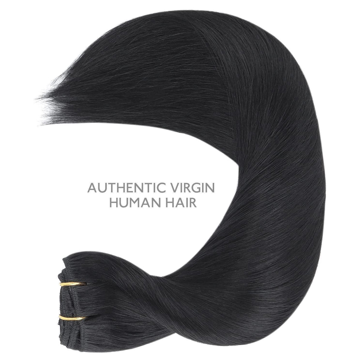Clip in Echthaar Extensions Schwarz 55cm - 85g