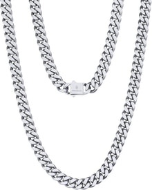 Panzerkette Herren 18K Gold/Weißgold Cuban Link Chain