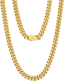 Panzerkette 18K Gold Cuban Link Chain Edelstahl Golden 8mm 50.8cm