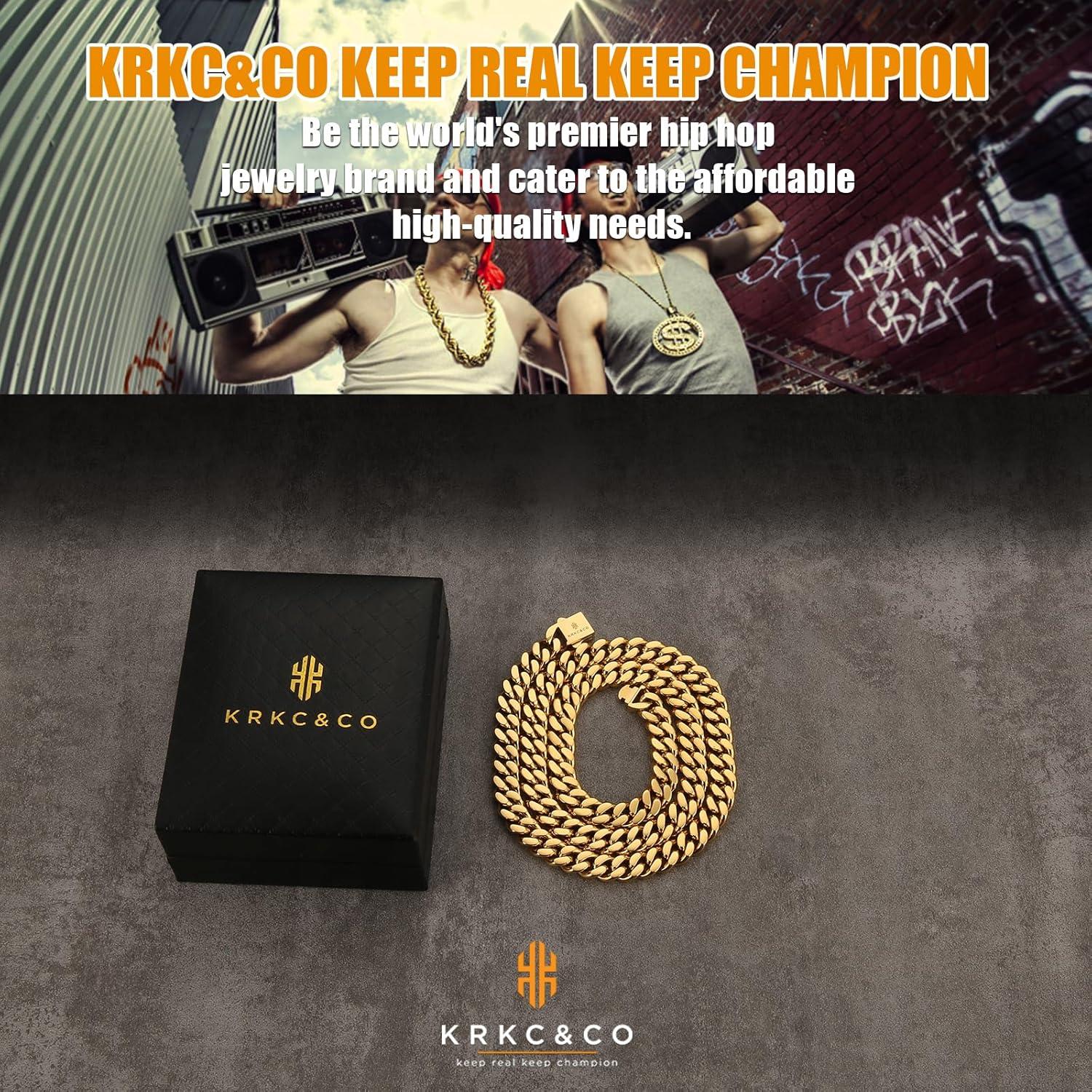 Panzerkette Herren 18K Gold Cuban Link Chain 8mm 50.8cm