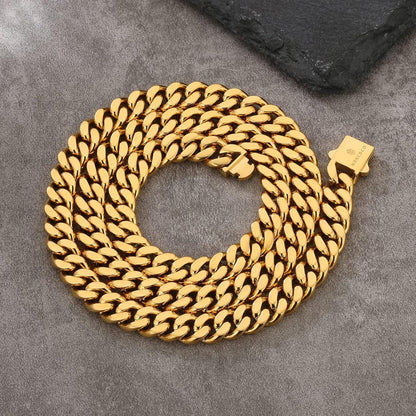 Herren Panzerkette Gold Cuban Link Chain 18K 8mm 50.8cm Hip Hop