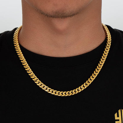 Panzerkette Herren 18K Gold 8mm Cuban Link Chain 50,8cm Golden
