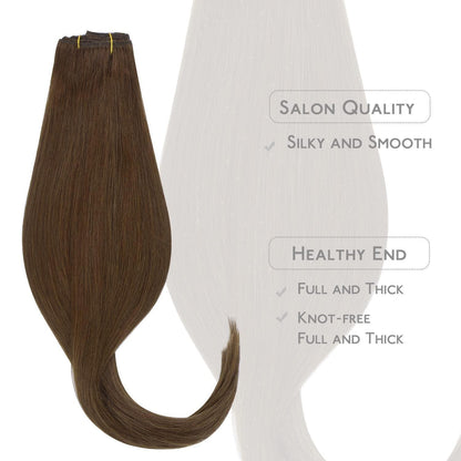 Echthaar Clip-in Extensions Schokoladenbraun 50cm