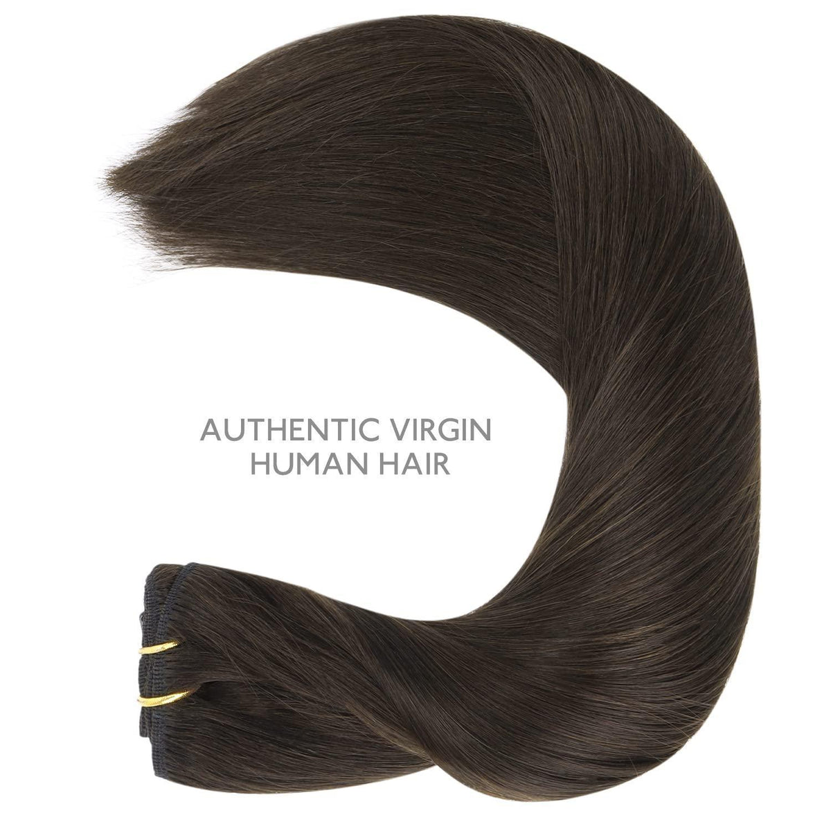 Echthaar Clip-in Extensions Dunkelbraun 40cm - 75g