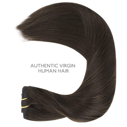 Echthaar Clip-in Extensions Dunkelbraun 55cm - 85g
