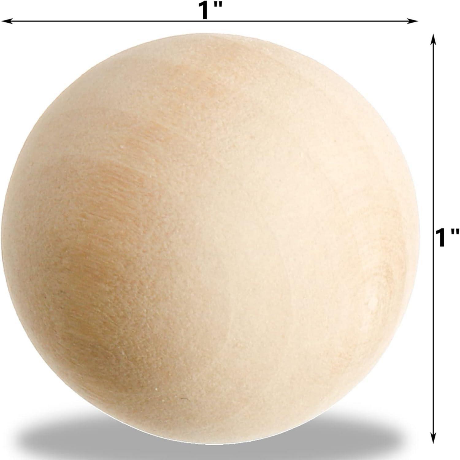 200 Stück 2,5cm natürliche Holzkugeln für Handwerk, DIY