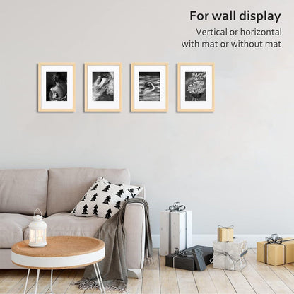 23x30 Bilderrahmen Naturholzrahmen Acryl-Plexiglas 4er-Set