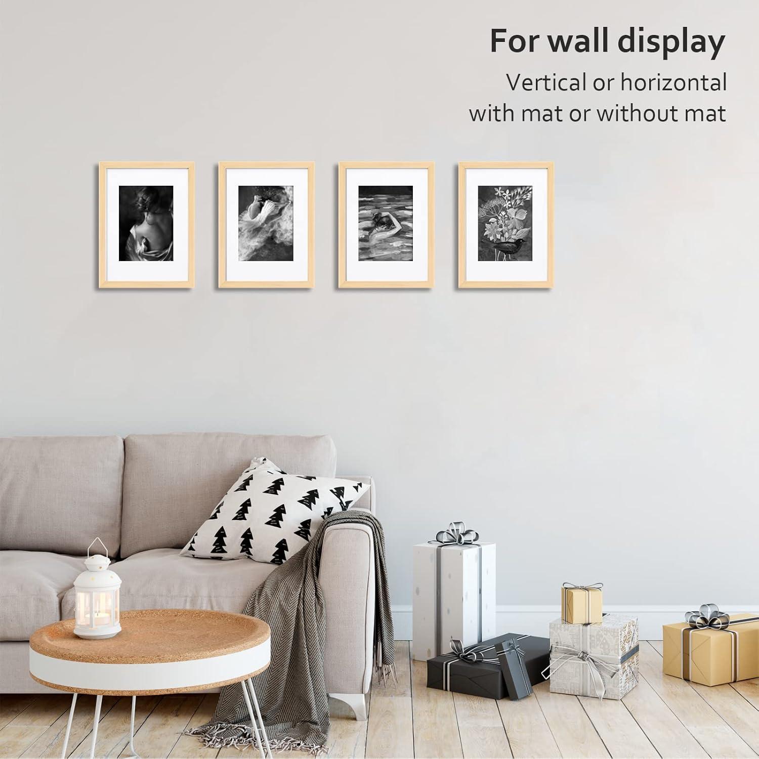 23x30 Bilderrahmen Naturholzrahmen Acryl-Plexiglas Set für Tisch Wand