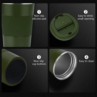Tlater Kaffeebecher to go 380ml Thermo Edelstahl Travel Mug