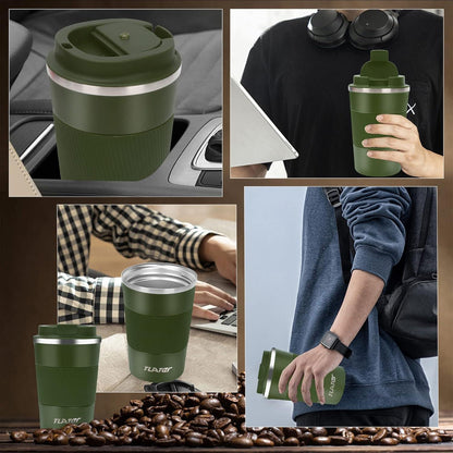 Tlater Kaffeebecher to go 380ml Thermobecher Isolierbecher Vakuum Doppelwandig Edelstahl Travel Mug
