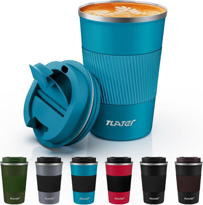 Tlater Kaffeebecher to go 380ml Thermobecher Isolierbecher Edelstahl