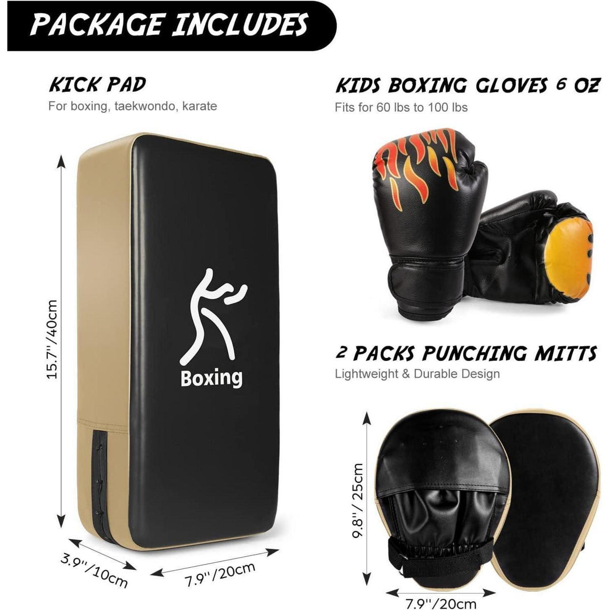 Handpratzen Set mit Boxhandschuhen für Kinder & Erwachsene