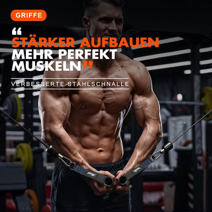 Fitnessband Griffe grau/rot Krafttraining Cardio 2er Set