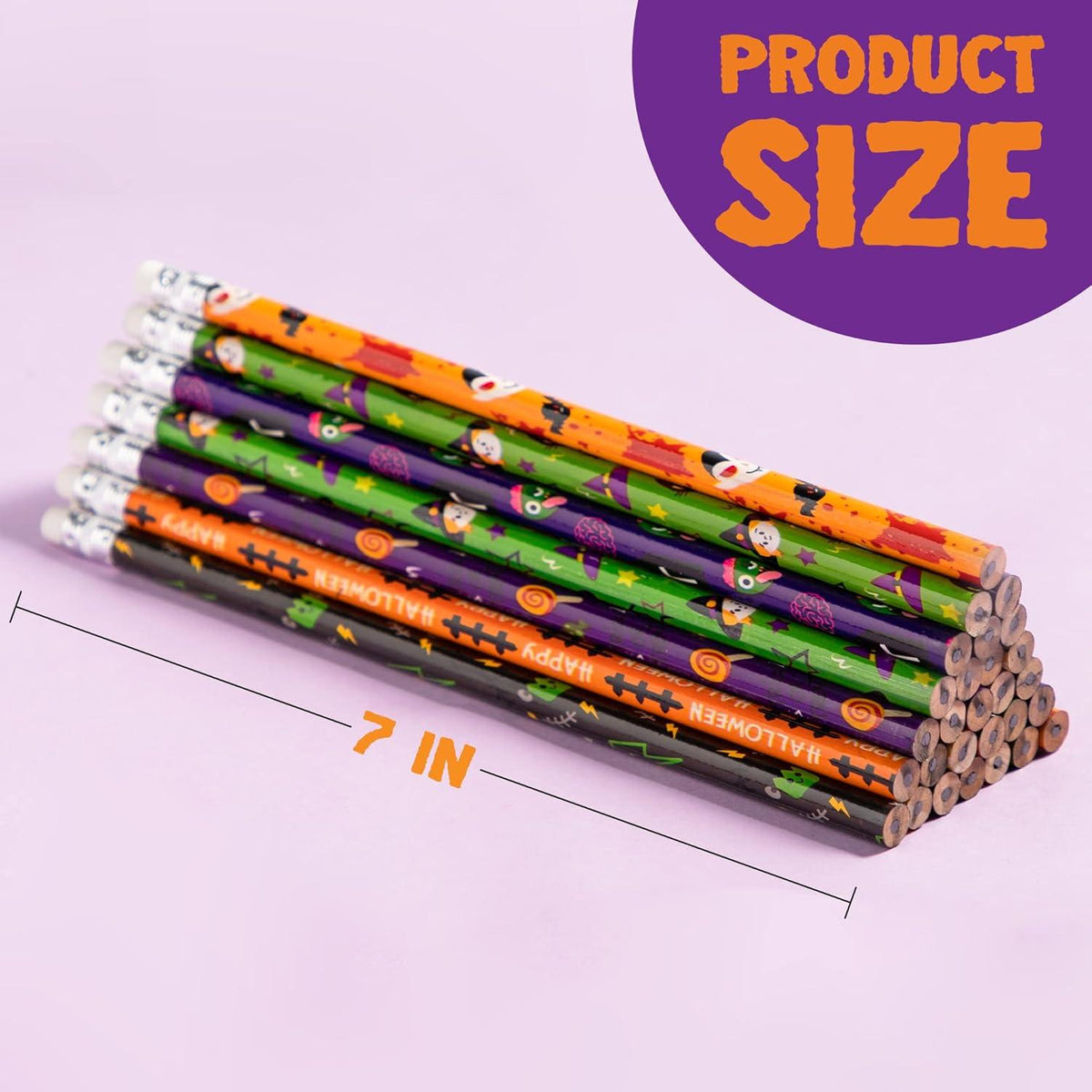 108-teiliges Halloween-Bleistiftsortiment mit Radiergummi - 12 Designs