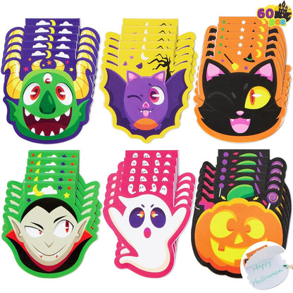 Halloween Mini Notizblock Set 60 Stück Gruselige Charaktere