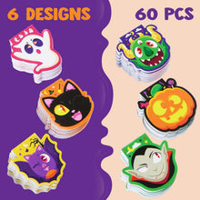 Halloween Mini Notizblock Set 60-teilig Gruselige Charaktere