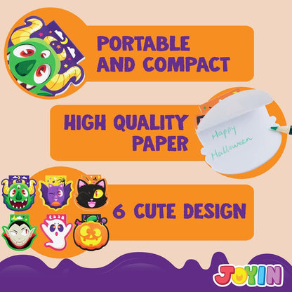 Halloween Mini Notizblock Set 60 Stück Gruselige Charaktere