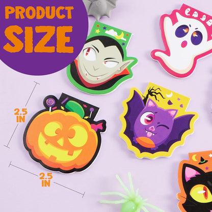 Halloween Mini Notizblock Set 60 Stück 6 Designs gruselige Charaktere Kinder