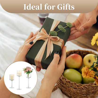 Kerzenhalter Glas Teelichthalter Stumpenkerzen Hochzeit Deko Party 30er Set