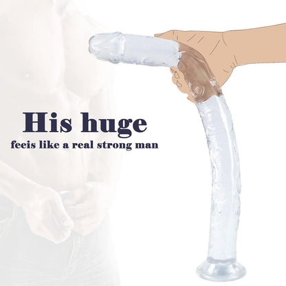 XXXL Realistischer Dildo 45cm mit Starkem Saugnapf für Paare Frauen