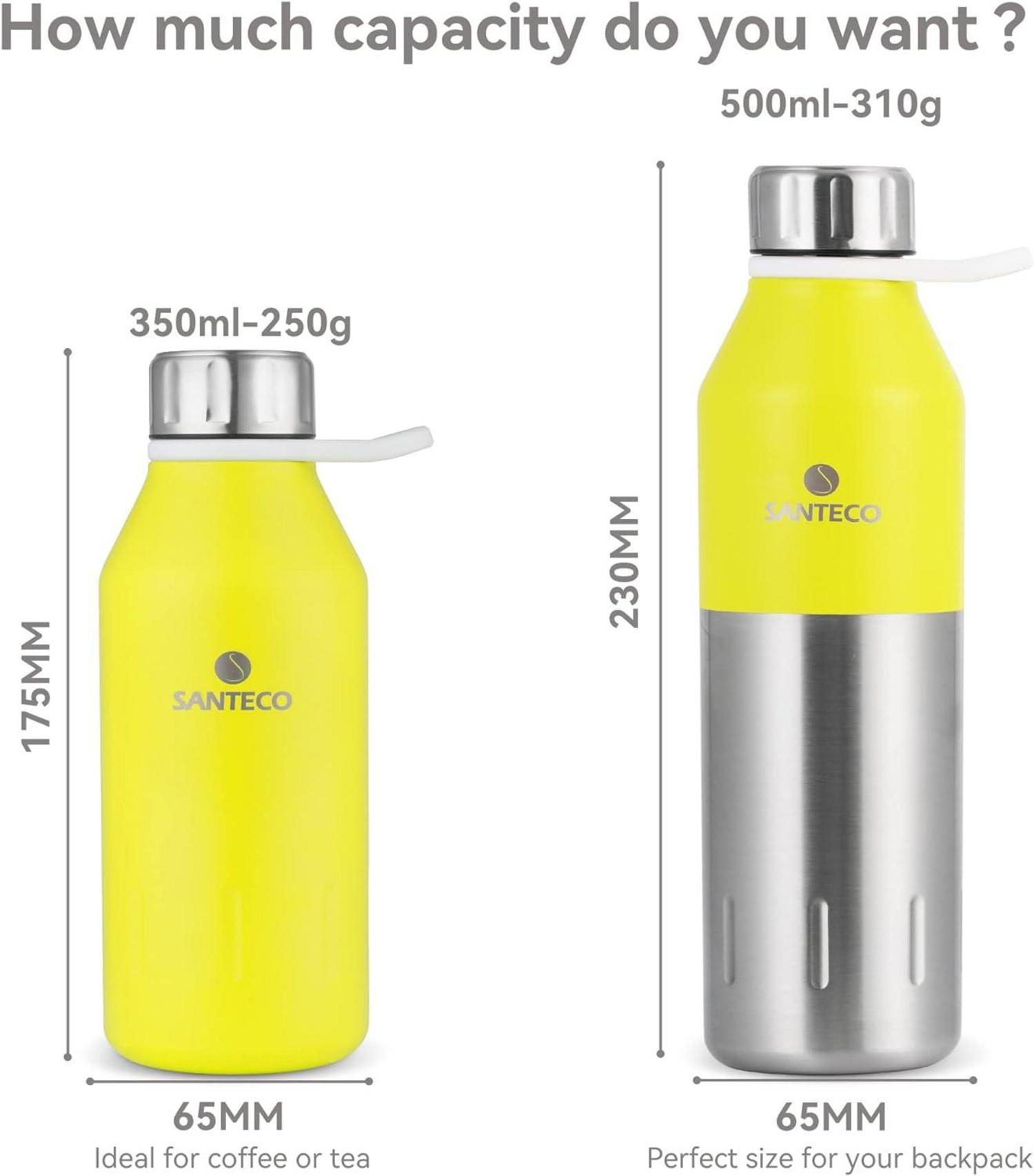 Edelstahl Trinkflasche 350ml 500ml Auslaufsicher BPA-Frei