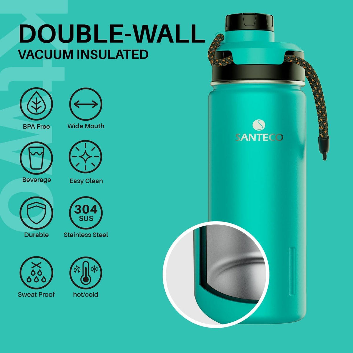 Isolierte Edelstahl-Trinkflasche 500ML 710ML Sport BPA-frei