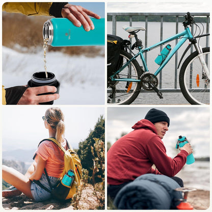 Isolierflasche Edelstahl 500ML, 710ML Auslaufsicher BPA-frei Sport Yoga Wandern Fahrrad-H919