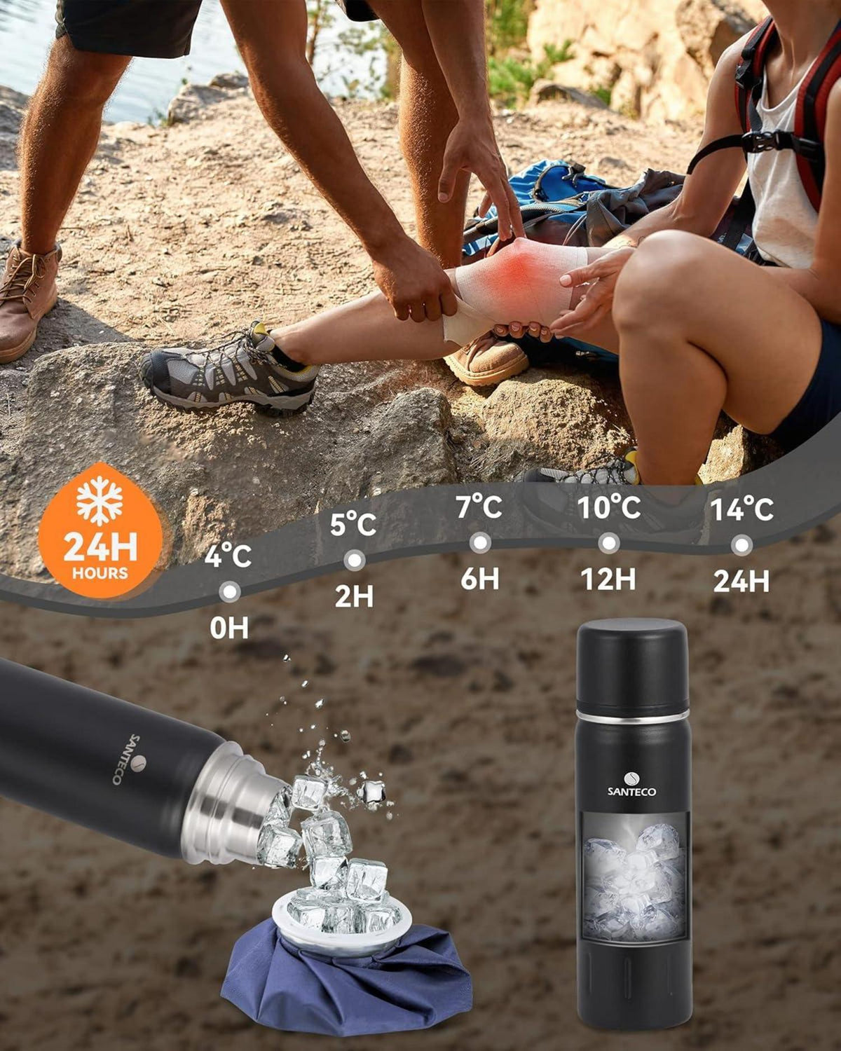 Thermoskanne Edelstahl 1l & 500ml Auslaufsicher