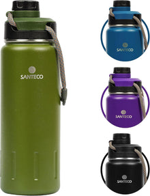 Isolierte Edelstahl Trinkflasche mit breitem Deckel, 710 ml