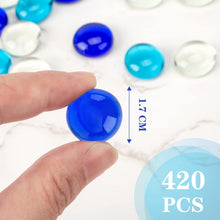 420 Stück Glasnuggets Blau Weiß Glassteine Deko Aquarium
