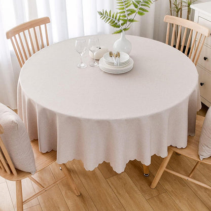Runde wasserdichte Tischdecke 160cm – Beige, Fleckresistent & Abwaschbar
