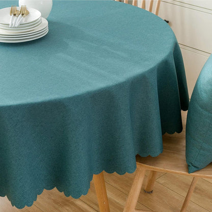 Runde wasserdichte Tischdecke Blaugrün 140cm – Fleckresistent & Pflegeleicht
