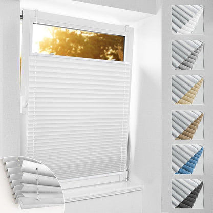 Verdunkelungsplissee ohne Bohren Klemmfix Weiß 80x220 cm Thermo Sichtschutz