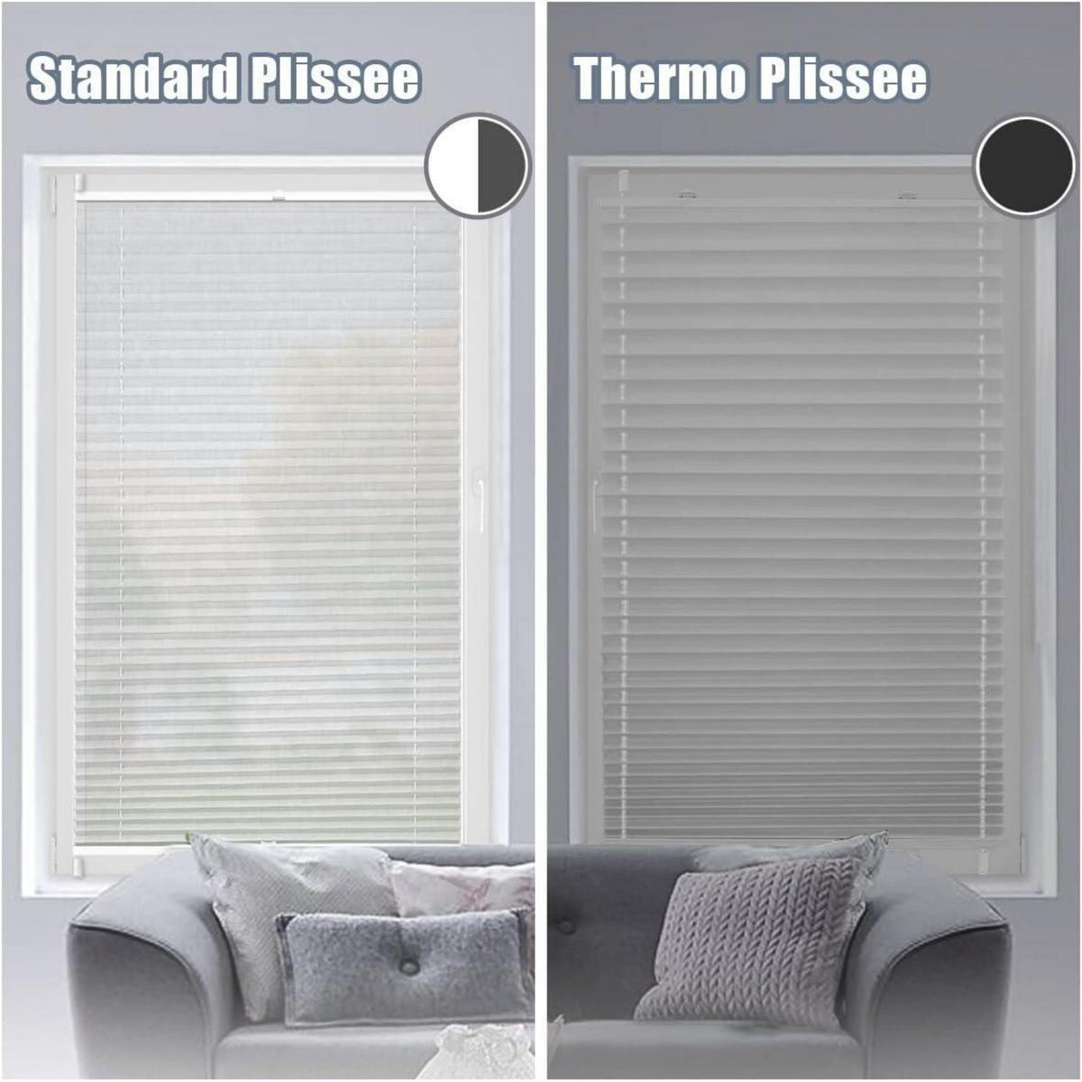 Verdunkelungsplissee ohne Bohren Klemmfix Weiß 80x220 cm Thermo Sichtschutz