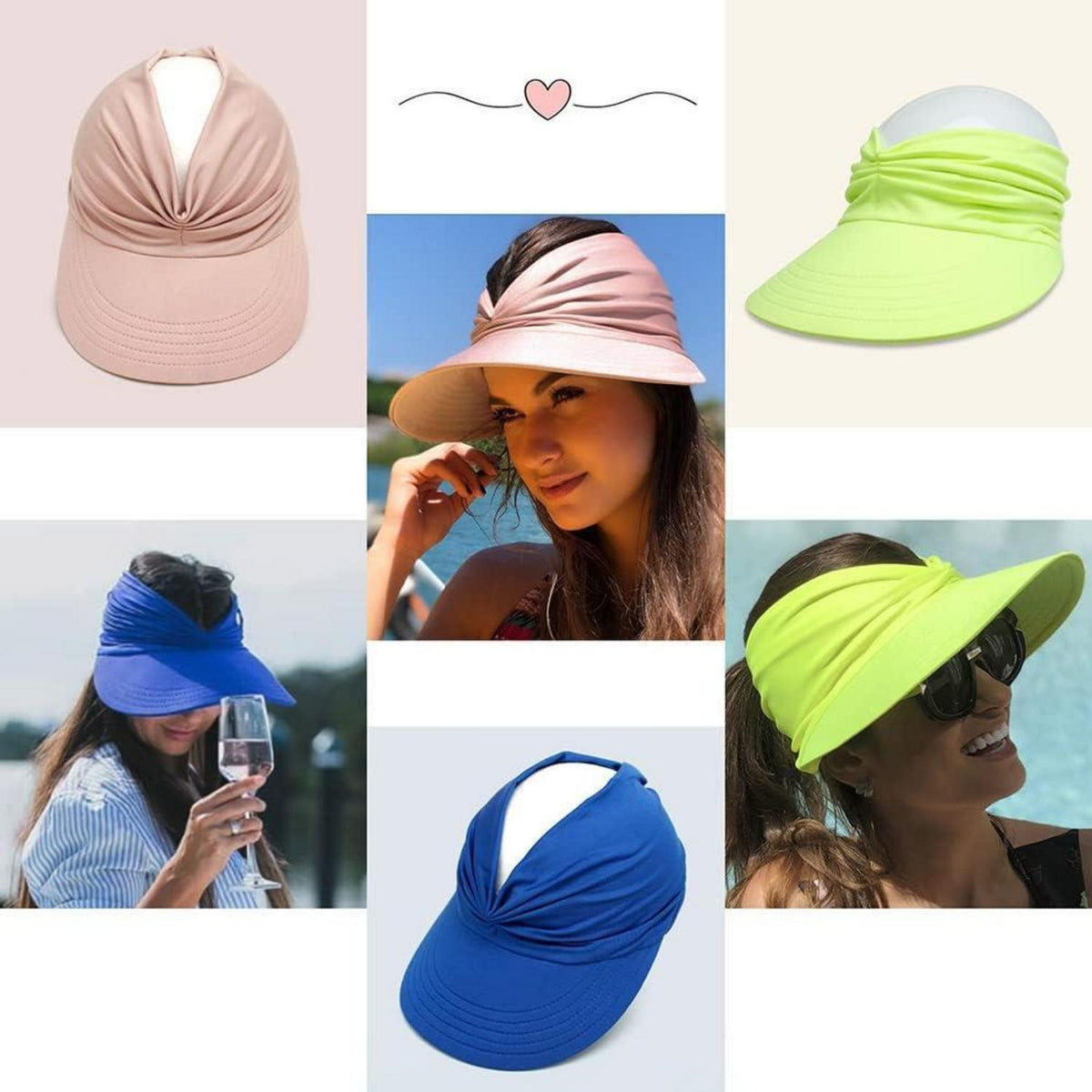 Damen Sonnenhut Visor - UV-Schutz für Strand & Sport, Weiß