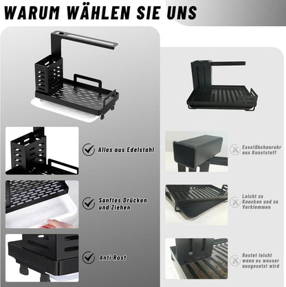 Spülbecken Organizer Schwarz Edelstahl Utensilien Küche Badezimmer