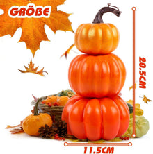 Künstliche Kürbisse 3-stöckiger Kürbisturm Halloween Deko