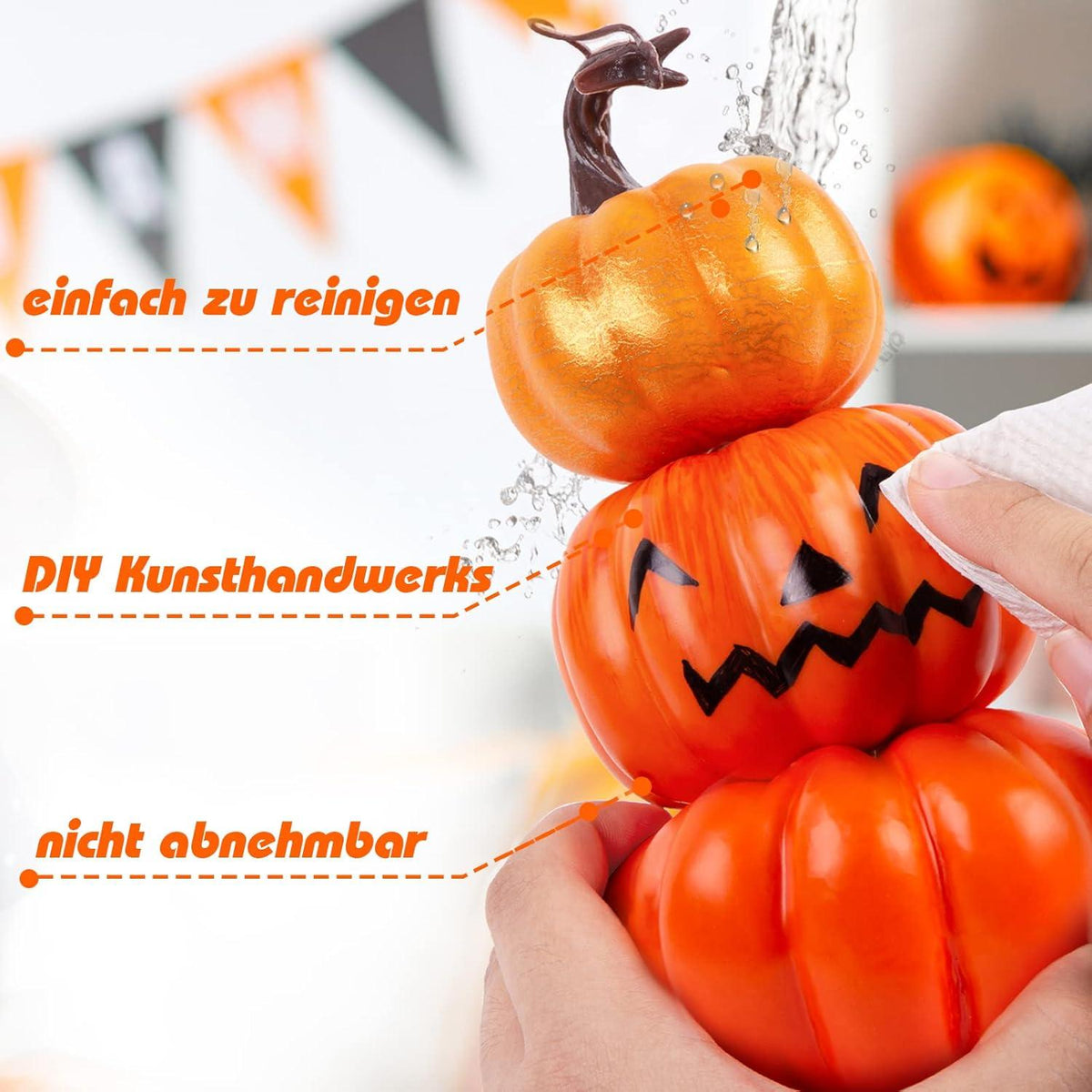 Künstliche Kürbisse Set für Herbstdekoration Halloweenfest