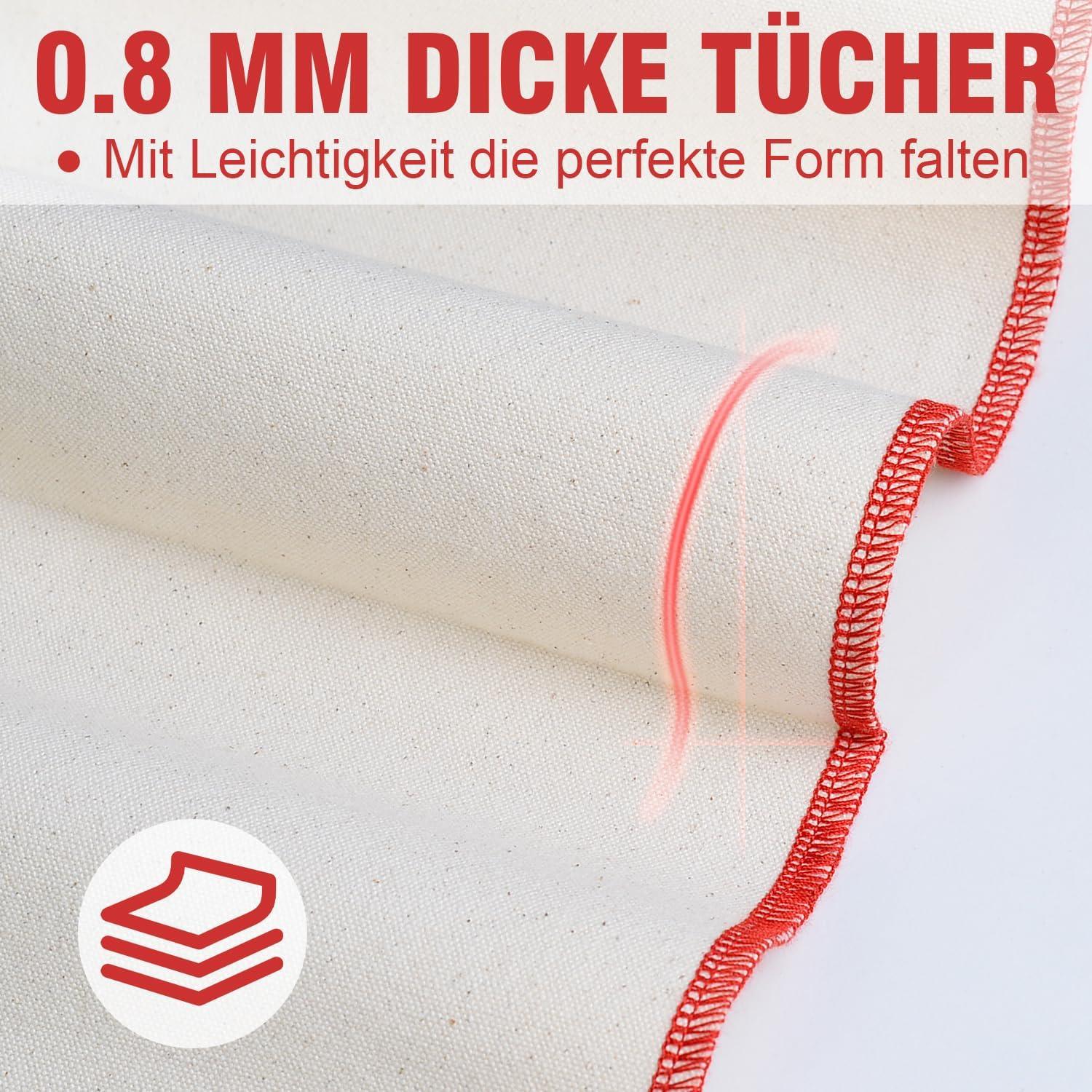 Professionelles Gärtuch für Teig Gärung und Backen 75x45cm - 2 Stück