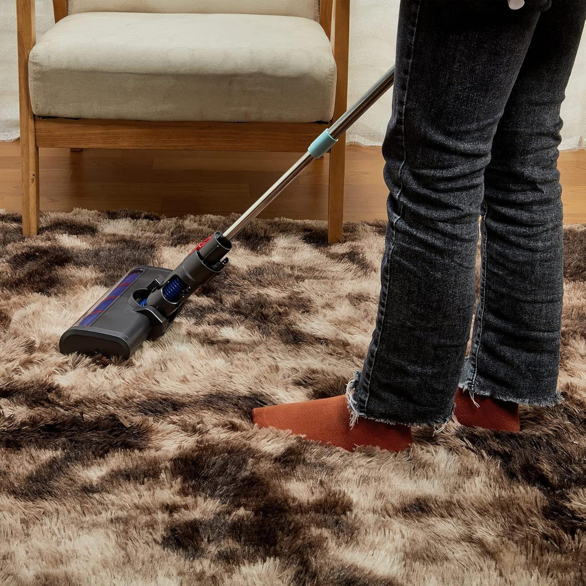 Hochflor Shaggy Teppich Super weich Flauschig Braun 80 x 150 cm