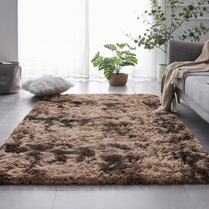 ROHATIM Hochflor Shaggy Teppich 80x150cm Super weich Braun