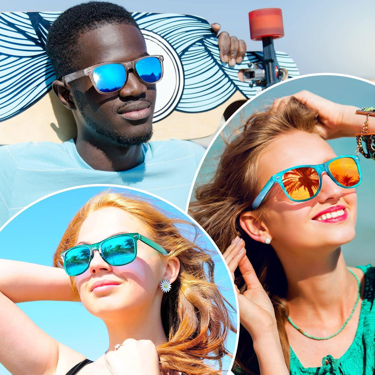 Polarisierte Retro Sonnenbrille Vintage Stil Rechteckig UV400 Unisex