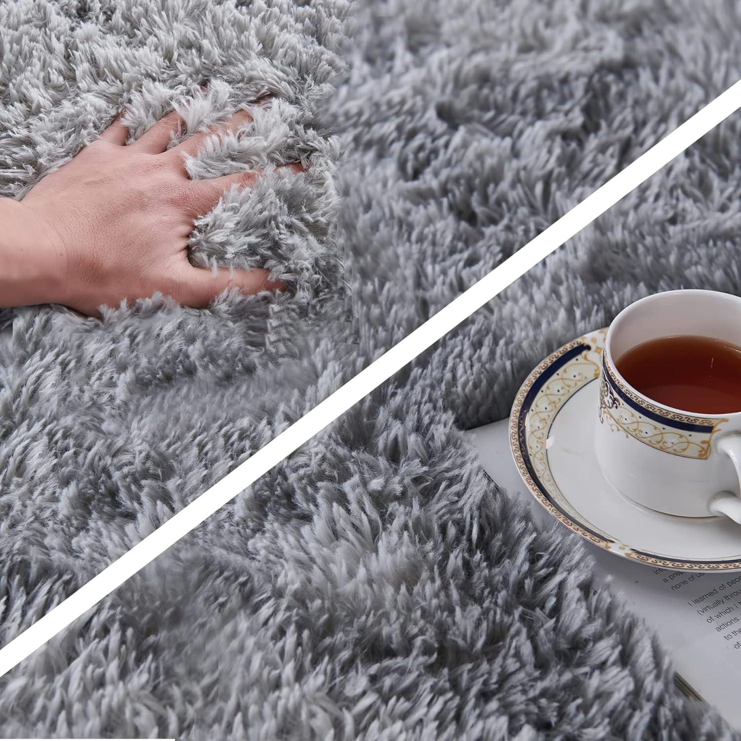 ROHATIM Hochflor Shaggy Teppich Super weich Flauschiger 160 x 230 cm