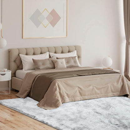 Großer Hochflor Shaggy Teppich 200x300 cm Super weich Flauschig Hellgrau