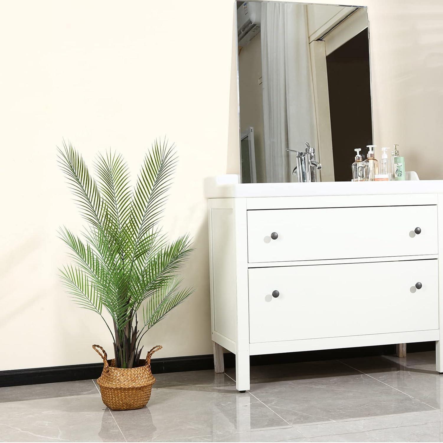 Kazeila Künstliche Areca Palme 120cm Kunstpflanze im Topf Set 2er Pack