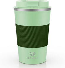 CS COSDDI Thermobecher Edelstahl 380ml Vakuum Reisebecher Olive Green