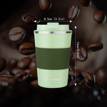 Thermobecher Edelstahl Isolierbecher Travel Mug 380ml auslaufsicher mit Deckel