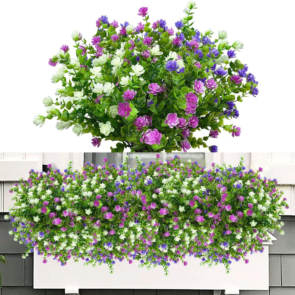 Künstliche Blumen Balkon Pflanzen wetterfest UV-beständig 6 Bündel