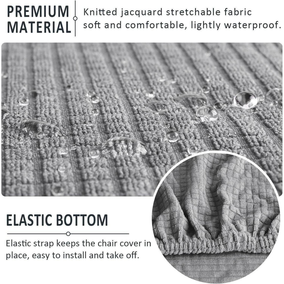Stuhlhussen 4er-Set Stretch Spandex Silber-Grau - M